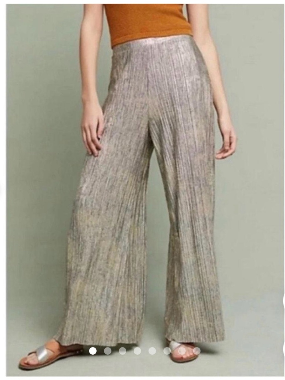 Ladies Metallic Gold Knit PleatedPants Anthropologie